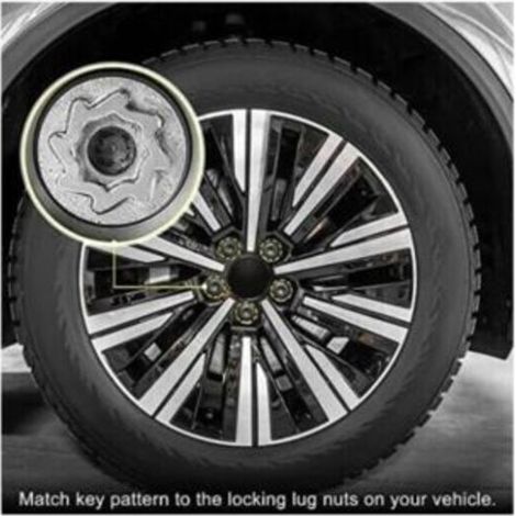 524 Clé Démontage Douille Écrou Antivol de Roue Voiture pour VW Touareg Magotan Tiguan Phaeton (1/4)
