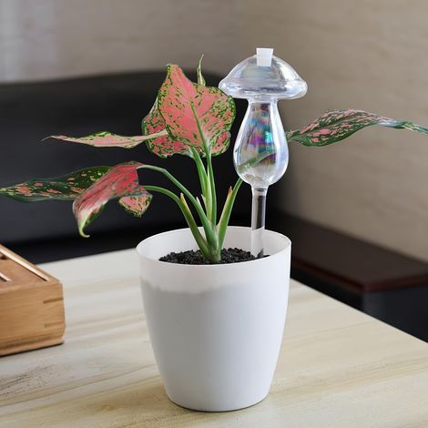 Lot de 4 arroseurs pour plantes en forme de champignon — Irrigation automatique par goutte-à-goutte — Globes d'arrosage en verre (1/5)