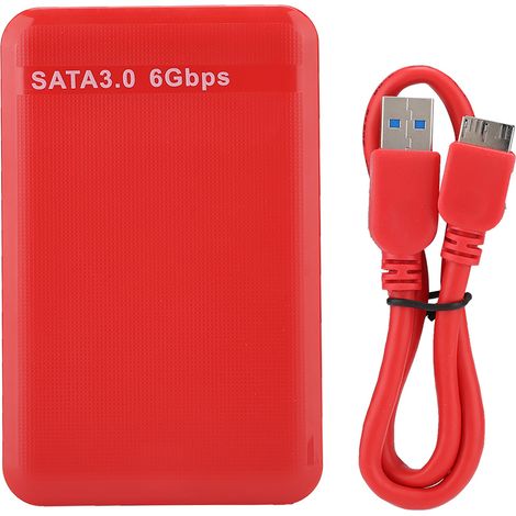 Boîtier Externe USB 3.0 SATA 6Gbps pour Disque Dur 2.5" - Support 6TB, UASP, Rouge (1/5)