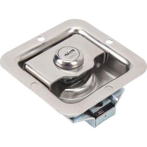 Loquet de poignée de boîte à outils avec 2 clés, acier inoxydable 304 poli miroir, montage encastré pour camping-cars, camions et caravanes (1/5)
