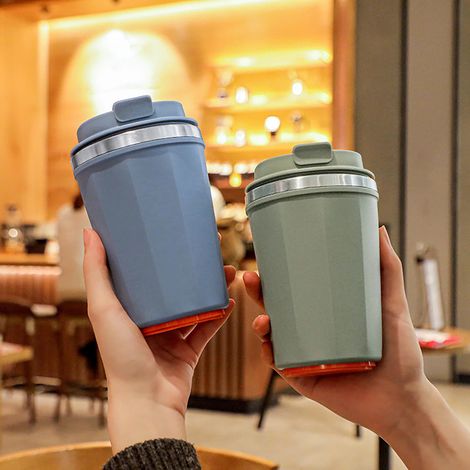 Tasse À Café En Acier Inoxydable - 380 ml - Hermetique - Double Paroi - Pour Café Thé Bière Glacée - Usage Intérieur Et Extérieur - 1 Pièce (1/5)