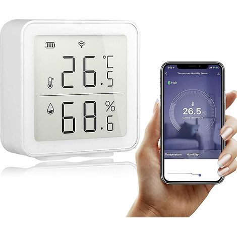 Drahtloser WLAN-Temperatursensor, WLAN-Temperatur- und Feuchtigkeitsmonitor, drahtloses Innenthermometer-Hygrometer, Hausautomatisierungsszenario-System ---