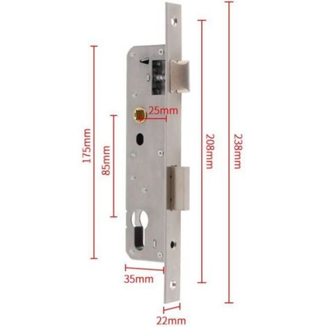 1 Serrure à encastrer,Pêne réversible,Acier galvanisé,Têtière inox,Porte PVC Aluminium (1/4)