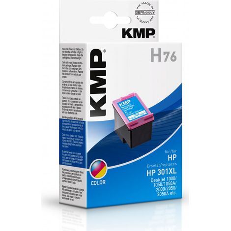 Cartouche d'encre KMP compatible avec HP 301XL (CH564EE), 3 couleurs