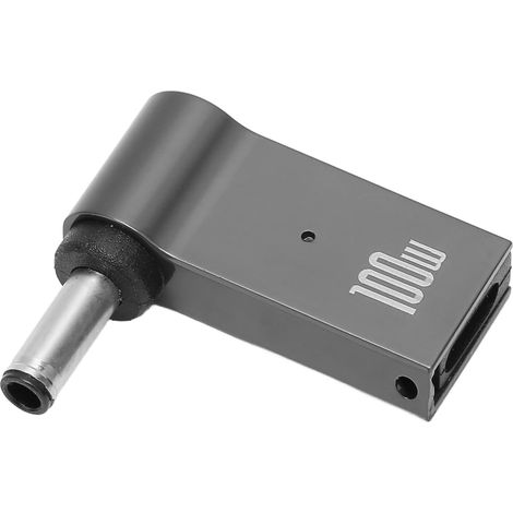 Adaptateur USB C vers DC, 90 Degrés USB C Femelle vers Mâle DC 4,5 X 3,0 Mm Jack Plug Converter, Connecteur de Chargeur D'alimentation Portable 100 W 5 A PD pour (1/5)
