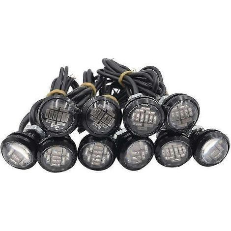 Lot de 10 LED rouges 12 V CC 15 W « œil d'aigle » pour feux de jour et de recul