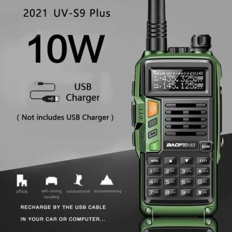 Cellfast – Talkie-walkie UV-S9 10W – Portée 50 km – Émetteur-récepteur portable pour chasse en forêt – Technologie avancée