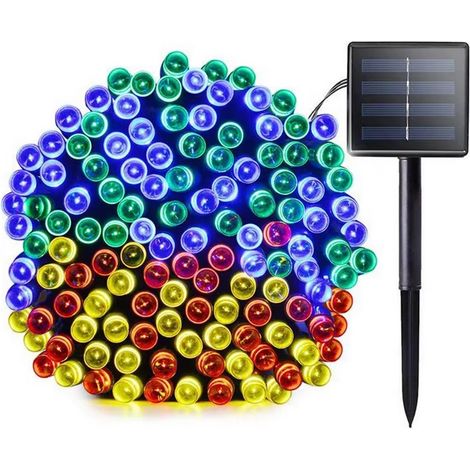 Solarbetriebene, wasserdichte Lichterkette für den Weihnachtsbaum, 100 LEDs, 12 m