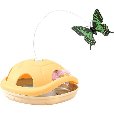 Katzenteaserspielzeug Dreh-Schmetterling Stressabbau-Spiel Schildkröten-Design automatisches interaktives Katzentoy für Solo-Spiel Zahnen Beruhigung mentale Stimulation (1/5)