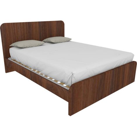 Letto matrimoniale 160x200 con testata sagomata - Design Italiano - Noce Caracalla (1/5)