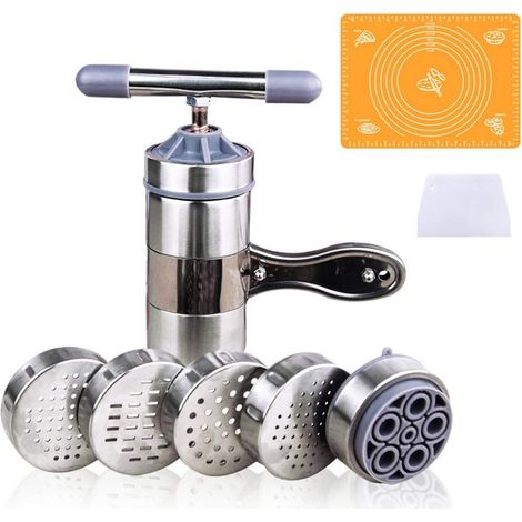 1 Machine à Pâtes, Acier Inoxydable, Coupe-Pâte, Presse-Légumes, Pour Maison Et Restaurant