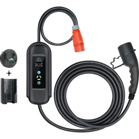 EV-Ladegerät, 11KW Leistungsabgabe, einstellbarer Strom, Taschenhaken, Typ2 (1/2)