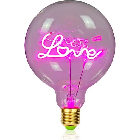 ampoules LED 4W Dimmable lettre ampoules décoratives 220/240V E27 lampe Table maison Pink (1/5)
