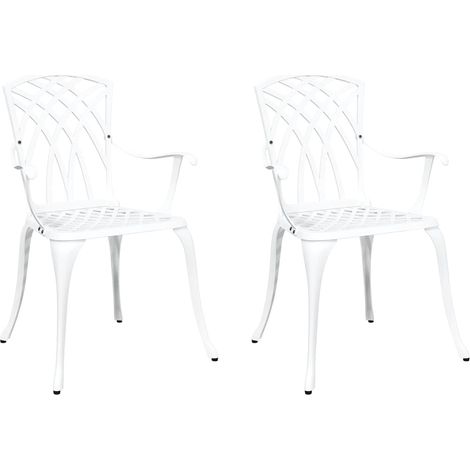 Maison Exclusive - Sedia da Giardino 2 pcs Bianco 53 x 51 x 88,5cm Alluminio