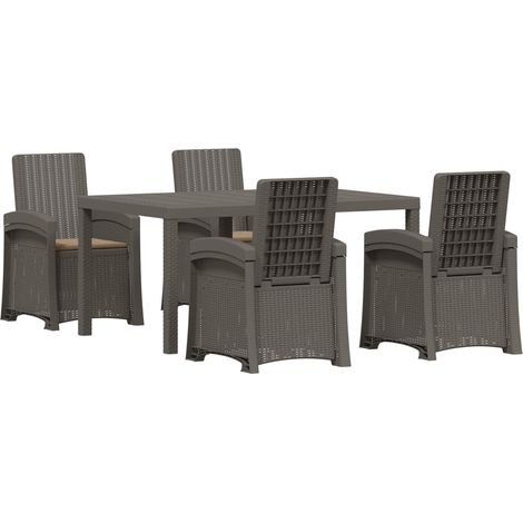 Maison Exclusive - Set da Pranzo per Giardino 5 pz Grigio chiaro e Tortora PP (1/5)