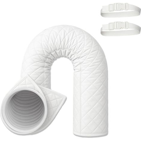 Tuyau isolé pour climatiseur, gaine thermique pour ventilation, isolation tuyau d'évacuation d'air pour climatiseur portable, pour tuyaux de 12,7 et 15 cm, appartement, maison, bureau, garage (1/5)