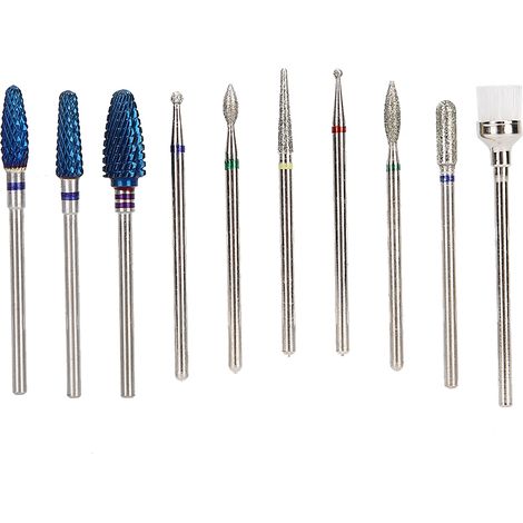 Lot de 10 embouts de fraisage pour manucure, polissage et nettoyage, accessoires pour perceuse électrique à ongles (1/5)