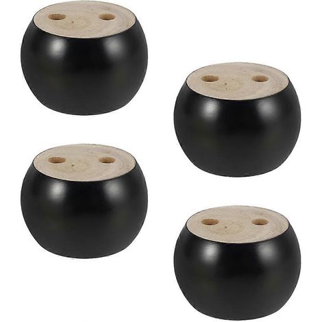 Pieds de meubles en bois noir, utilisés pour le support de canapé, avec 8 pieds sphériques ronds. (1/5)
