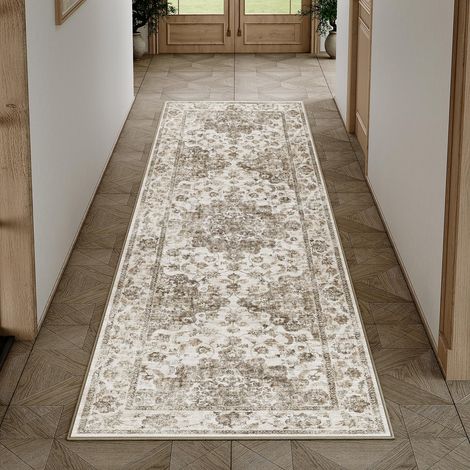 Marron Vintage 60x180cm Tapis Long Couloir Antidérapanta Cuisine,Chambre Enfant Rugs,Descente de Lit Rug,Lavable en Machine Carpet,Interieur Doux Poil Ras,Bureau Carpets (1/5)
