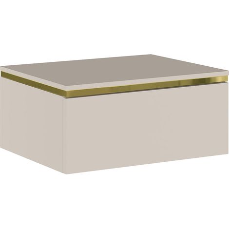 Comodino sospeso con 1 cassetto Beige e Dorato  - VUKIA di PASCAL MORABITO