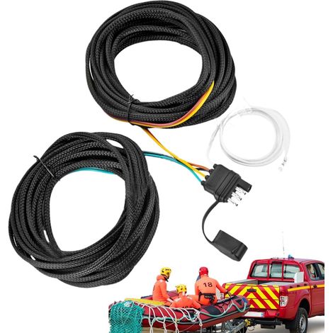 Connecteur plat 4 voies, faisceau de câbles de remorque à 5 fils, connecteur de câble de remorque à 4 broches, faisceau de câbles plat de remorque, kit de câblage en cuivre pour bateau et remorque (1/5)