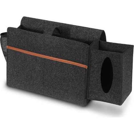 Organisateur De Chevet, Panier De Rangement Pour Lit, Sac De Rangement En Feutre Pour Boîte À Mouchoirs AmovibleAec (1/5)