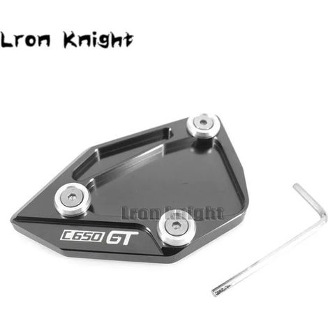 (Titane) Compatible avec BMW C650GT C650 GT C600 Sport 2012 2013 2014 2015 - Béquille latérale CNC - Plaque de support et extension maxpower (1/3)