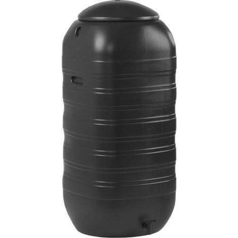 250L Slimline Water Butt With Tap & Lid BLACK