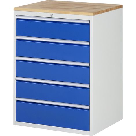 Rau Schubladenschrank Buche-Top und 5 x Schubl.-XL 4x180 1x210mm