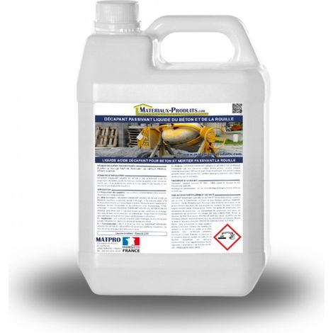 Décapant passivant liquide du béton et de la rouille - 320 Kg Incolore - MATPRO (1/3)