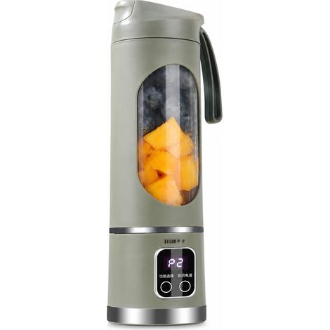 Blender portable USB rechargeable 450 ml, 12 lames, 2 vitesses, broyage de glace, double batterie 1500 mAh, vert, ZELIN HS-860 7,4 V (1/5)