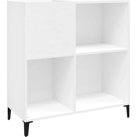 Armoire à disques - Meuble disques de rangement blanc 84,5x38x89 cm bois d'ingénierie fr151 - Maison La Vie