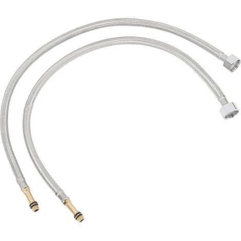 Connecteur de Robinet 2 Pièces Ligne d'alimentation de Robinet en Acier Inoxydable tressé Tuyau d'alimentation en Eau Universel de 23,6 Pouces pour Salle de Bain Cuisine Eau Chaude et Froide (1/5)