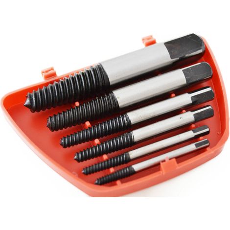 Juego 6 extractores para tornillos rotos, esparragos y pernos 3-25 mm