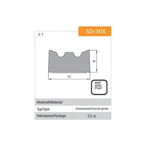 USZCZELKA SAMOPRZYLEPNA CZARNA SD-30/4-0 DGP 158MM MB - 50,0 MB - USZ SD-30