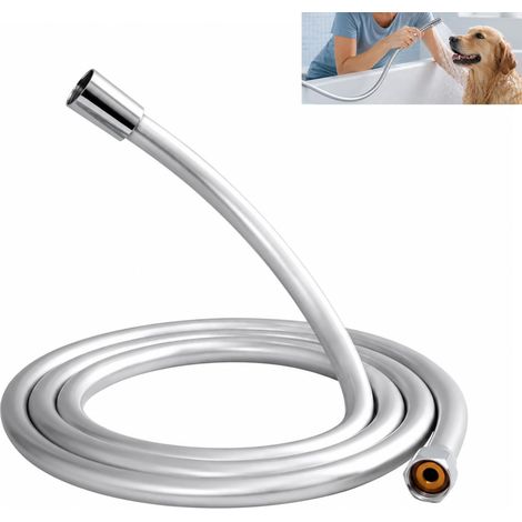 Flexible de Douche, Tuyau Douche Anti Torsion 1,5M Anti-Torsion en PVC avec Raccords en Laiton, Haute Pression, Tuyau de Remplacement pour Douchette et Robinetterie Salle Bain, pour Nettoyage Arrosage (1/5)