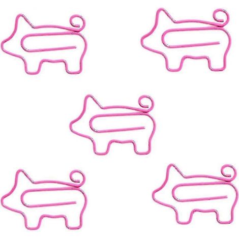 Niedliche rosa Büroklammern in Schweinchenform, Lesezeichenclips, Seitenmarkierer für Büro, Schule, Zuhause, praktisch und beliebt (rosa, 20 Stück) (1/5)