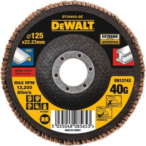 Dewalt DT30602-QZ Extreme Metal Flap Disc 125 x 22.2mm x 40G DEWDT30602QZ