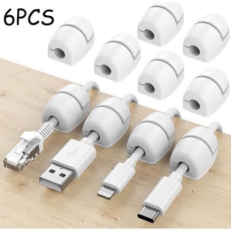 Clips de Câble - Non spécifié - Modèle Non spécifié - Silicone - Blanc - 6 pièces (1/4)