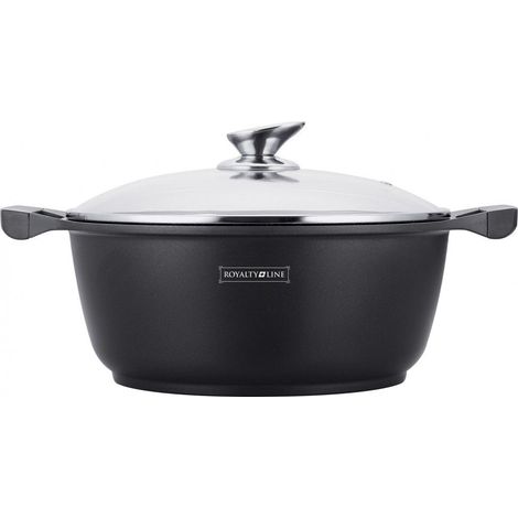 Marmite avec revêtement antiadhésif effet marbre - D 30 cm - Noir - Livraison gratuite (1/5)
