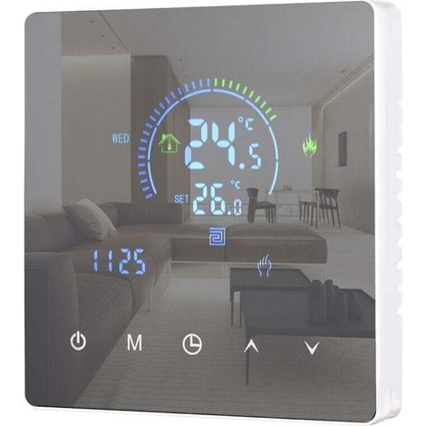 Thermostat Intelligent Intelligent, Thermostat de chauffage de l'eau, affichage LCD, bouton tactile Programmable pour la maison, le bureau, l'école, l'hôtel