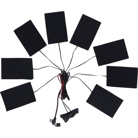 8 en 1 Tapis chauffants électriques 3 niveaux étanches feuille chauffante en fibre de carbone USB pour vêtement gilet film chauffant lot (1/5)