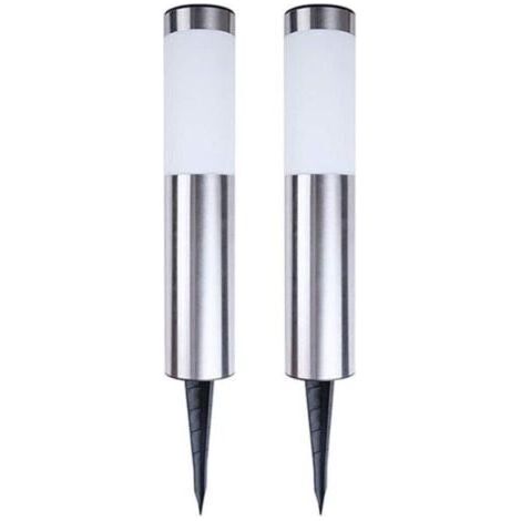 BUNTHAUS 2 Pièces Lampe Solaire Exterieur Jardin, Lumiere Solaire Exterieur avec Lumière Blanche Froide Étanche Eclairage Exterieur Solaire pour Paysage, Chemins, Decoration Jardin Exterieur (1/5)