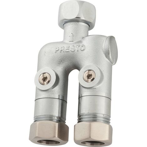 Robinet pré-mélangeur monobloc écrou rac male écrou prisonnier G1/2 (15 x 21) JT filtre clapet anti-retour, Presto, réf. 29410 (1/5)