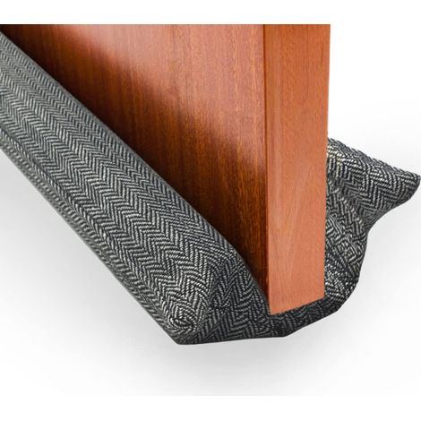 Boudin de porte et fenêtre en tissu — Réutilisable, lavable, bloqueur de courants d'air et de poussière en tissu double épaisseur à longueur réglable (80–90 cm)