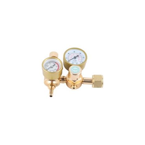 Détendeur argon/CO2 0 à 4500 PSI CGA580, entrée filetée femelle 15/16 po, sortie 1/4 po, laiton, manomètre pour soudage TIG/MIG. (1/5)