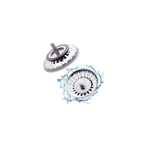 Set di 2 tappi per lavello da cucina in acciaio inox, filtro universale per lavello da cucina Ø 84 mm, filtro da cucina, griglia per lavello in acciaio inox - Crezuo
