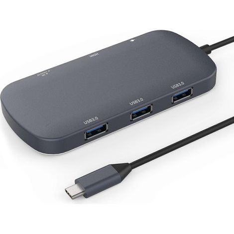 Hub USB 3.0 Type-C, station d'accueil, adaptateur lecteur de cartes SD/TF compatible HDMI et alimentation 100 W (1/5)