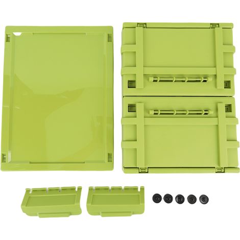 Bac de rangement avec couvercle 20L, empilable et à roulettes, pliable, idéal pour la chambre, le salon ou le bureau (vert S). (1/5)