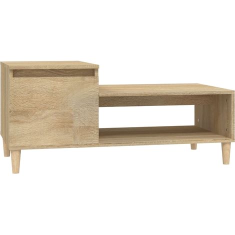 Mesa de centro de diseño moderno y contemporáneo 100 x 50 x 45 cm madera de ingeniería color roble DEC038864